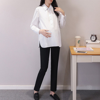 Κλασικό σχέδιο πουκάμισο με κλασικό γιακά για εγκύους