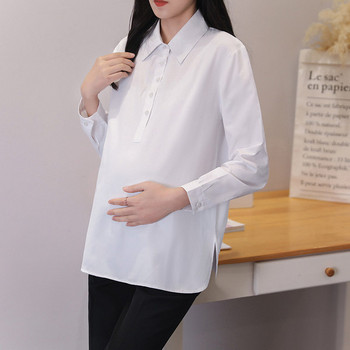 Κλασικό σχέδιο πουκάμισο με κλασικό γιακά για εγκύους