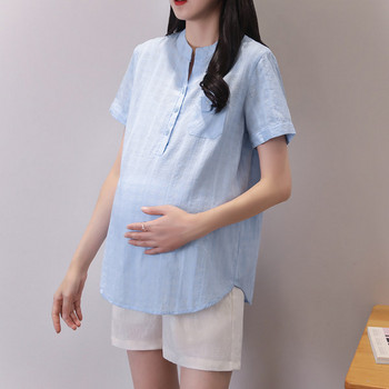 Καλοκαιρινό βαμβακερό πουκάμισο κατάλληλο για εγκύους