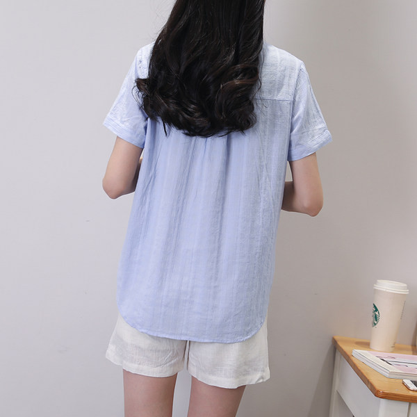 Καλοκαιρινό βαμβακερό πουκάμισο κατάλληλο για εγκύους