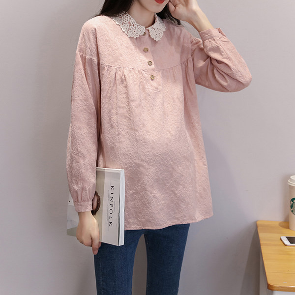 Ανοιξιάτικο μακρυμάνικο πουκάμισο εγκυμοσύνης