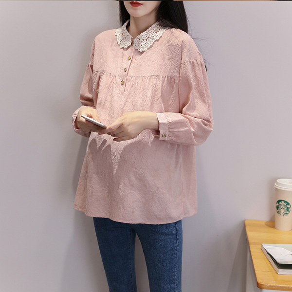 Ανοιξιάτικο μακρυμάνικο πουκάμισο εγκυμοσύνης