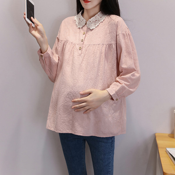 Ανοιξιάτικο μακρυμάνικο πουκάμισο εγκυμοσύνης