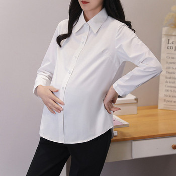 Дамска риза изчистен модел с дълъг ръкав за бременни