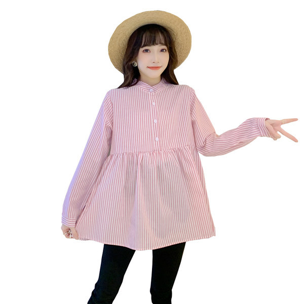 Skraćena prugasta košulja za trudnice