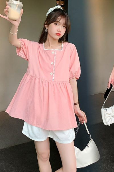 Γυναικείο casual πουκάμισο με τετράγωνη λαιμόκοψη