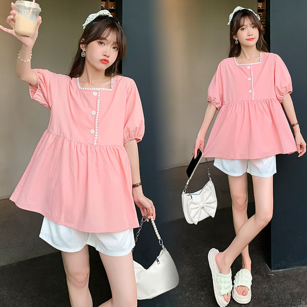 Γυναικείο casual πουκάμισο με τετράγωνη λαιμόκοψη