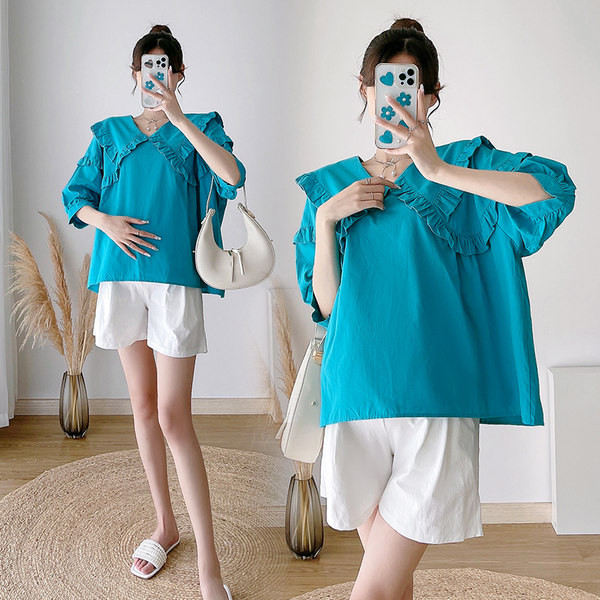 Γυναικεία φαρδιά μπλούζα εγκυμοσύνης με 3/4 μανίκια