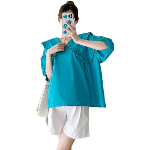 Γυναικεία φαρδιά μπλούζα εγκυμοσύνης με 3/4 μανίκια