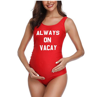 Jednodijelni kupaći kostim za trudnice s printom