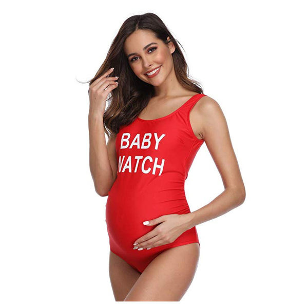 Jednodijelni kupaći kostim za trudnice s printom