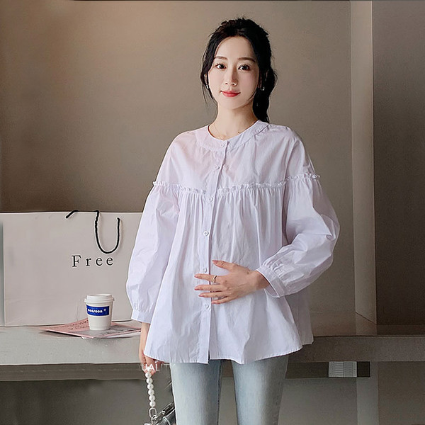 Skraćena košulja s volanima i dugim rukavima