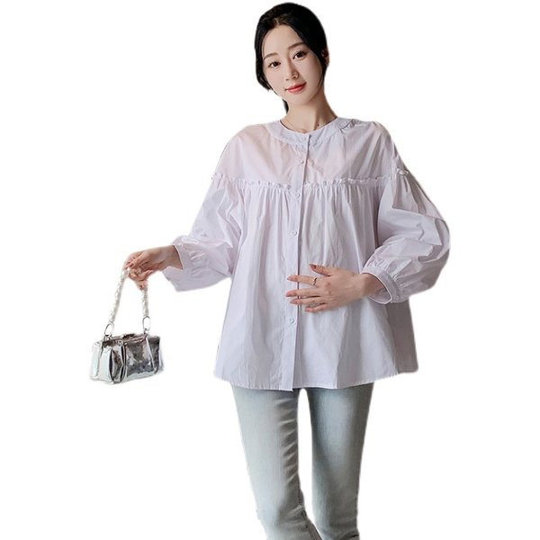 Skraćena košulja s volanima i dugim rukavima