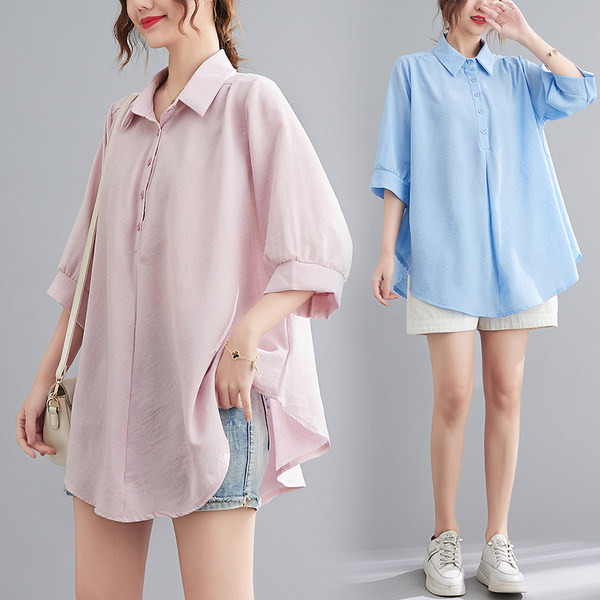 Laisvi marškiniai su 3/4 rankovėmis, tinkami nėščiosioms