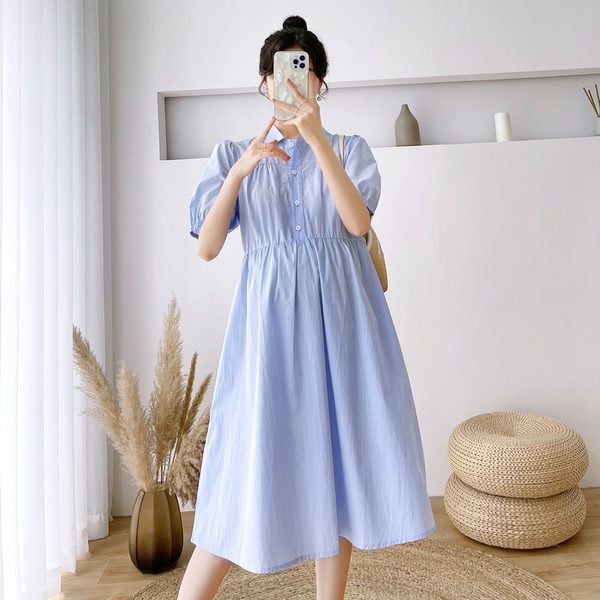 Ženska haljina za trudnice s izrezanom vrpcom