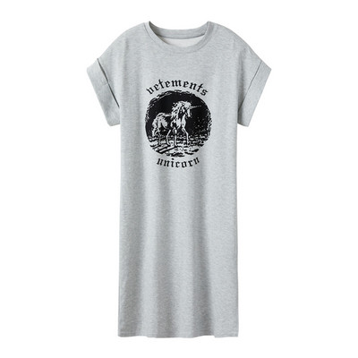 Duga labava trudnička haljina s printom