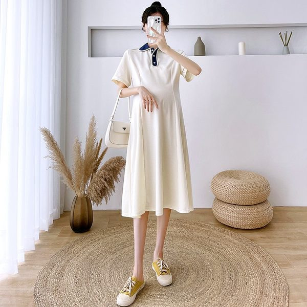 Καλοκαιρινό φόρεμα με γιακά για εγκύους