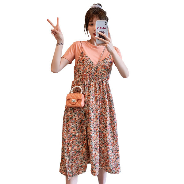 Modna duga haljina sa cvjetnim motivima za trudnice