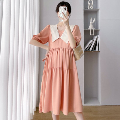 Ženska haljina za trudnice s O-izrezom