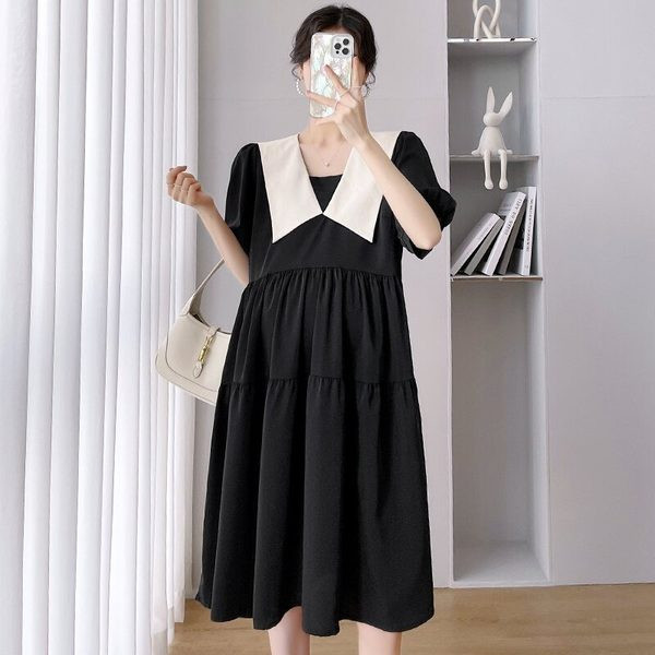 Ženska haljina za trudnice s O-izrezom