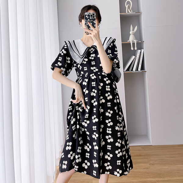 Trudnička haljina sa širokim ovratnikom