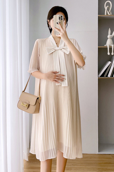 Ženska ljetna haljina s trakom za trudnice