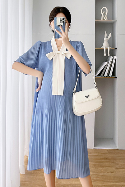 Ženska ljetna haljina s trakom za trudnice