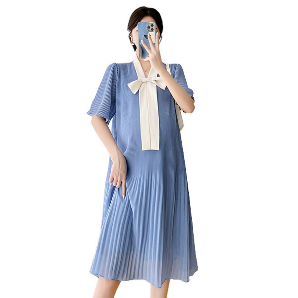 Ženska ljetna haljina s trakom za trudnice