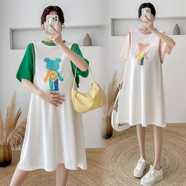 Ženska ležerna haljina za trudnice kratkih rukava