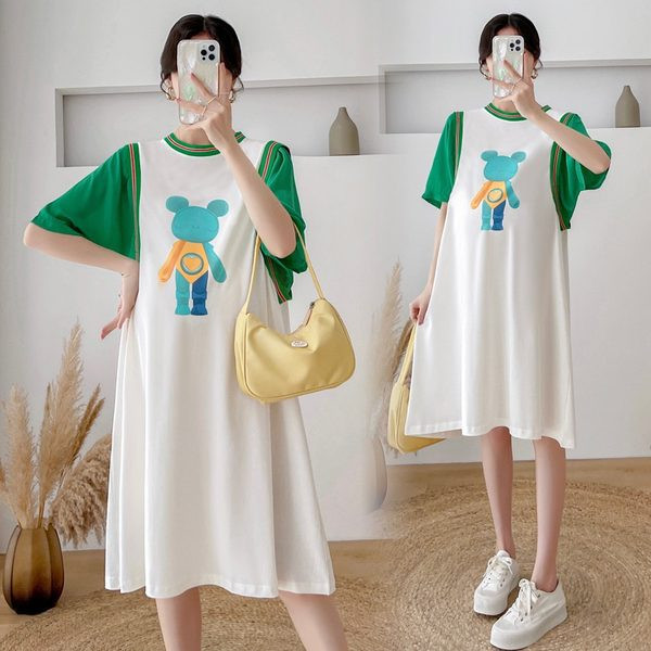 Ženska ležerna haljina za trudnice kratkih rukava