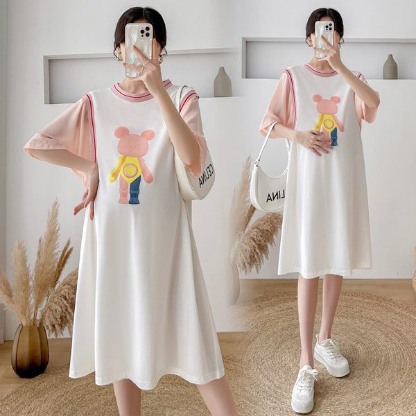 Ženska ležerna haljina za trudnice kratkih rukava