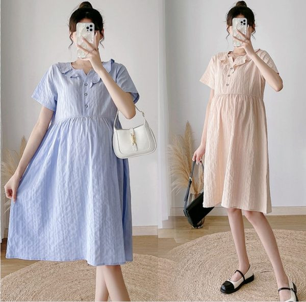 Elegantna trudnička haljina s gumbima