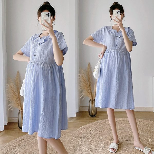 Elegantna trudnička haljina s gumbima