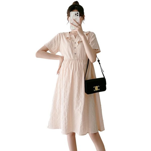 Elegantna trudnička haljina s gumbima