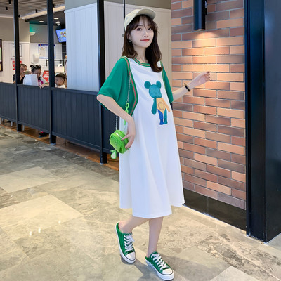 Βαμβακερό χαλαρό φόρεμα εγκυμοσύνης με φλοράλ στάμπα