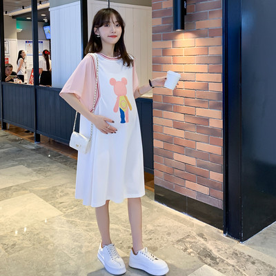 Βαμβακερό χαλαρό φόρεμα εγκυμοσύνης με φλοράλ στάμπα