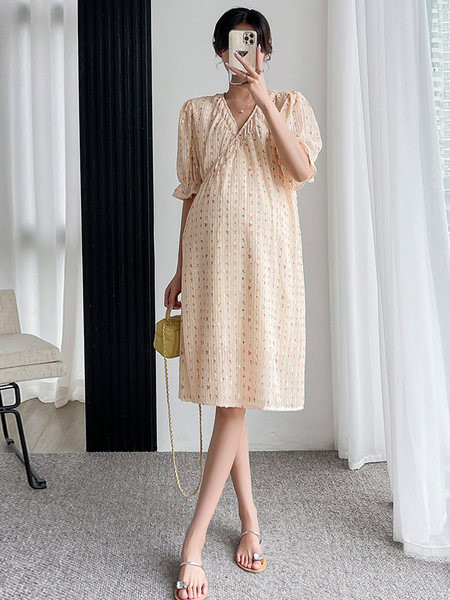 Γυναικείο Casual Φόρεμα εγκυμοσύνης με V λαιμόκοψη