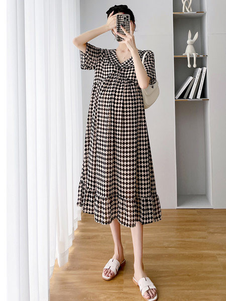 Ženska ljetna haljina s dubokim dekolteom za trudnice