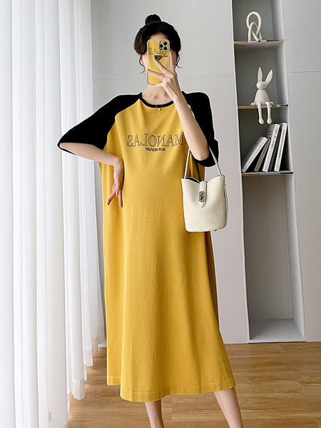 Ženska ležerna haljina za trudnice kratkih rukava