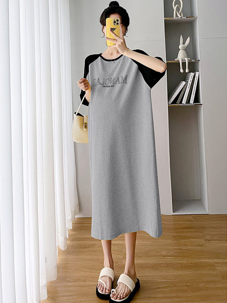 Ženska ležerna haljina za trudnice kratkih rukava