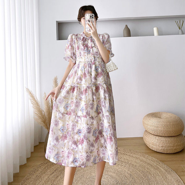 Rochie de vara dama cu model floral pentru gravide