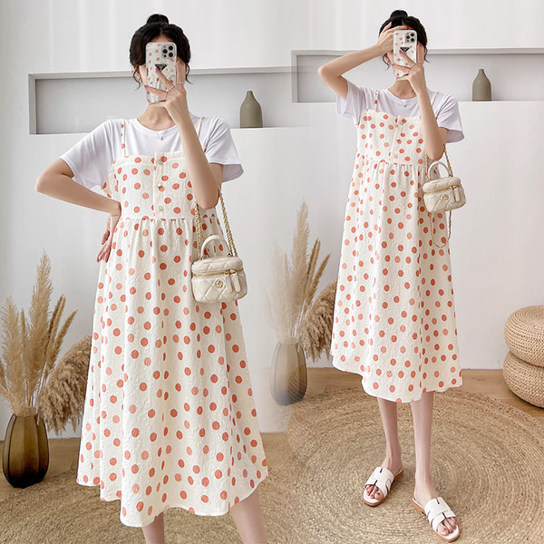 Široka trudnička haljina na točkice