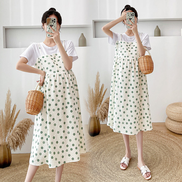 Široka trudnička haljina na točkice