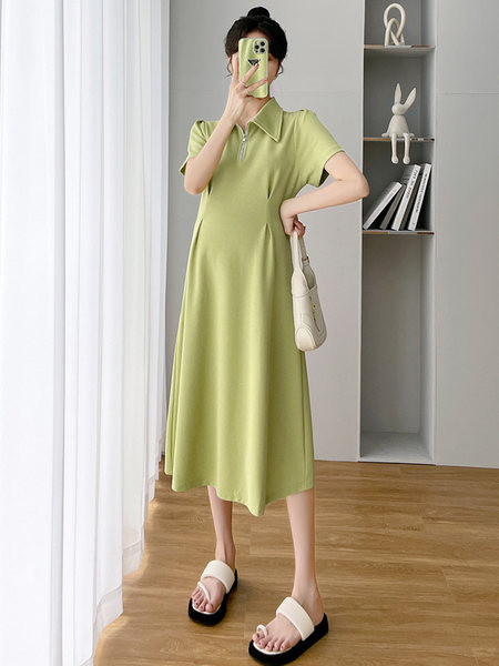 Γυναικείο casual φόρεμα με κοντά μανίκια - τρία χρώματα