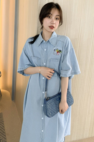 Široka teksas trudnička haljina