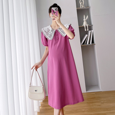 Γυναικείο φόρεμα εγκυμοσύνης casual με γιακά