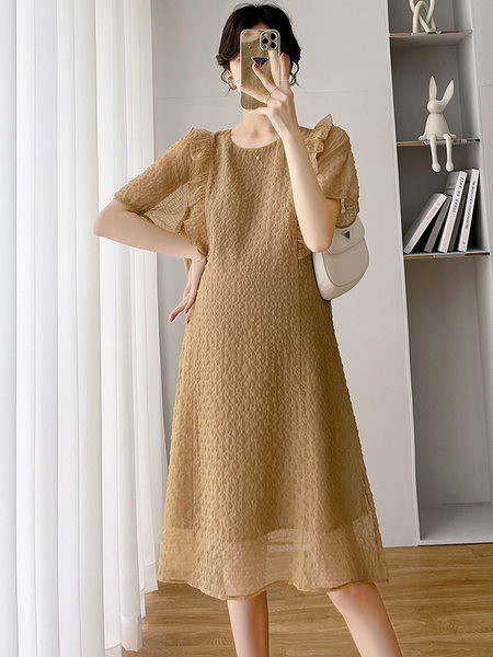 Novi model ženske haljine sa okruglim izrezom za trudnice