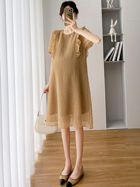 Novi model ženske haljine sa okruglim izrezom za trudnice