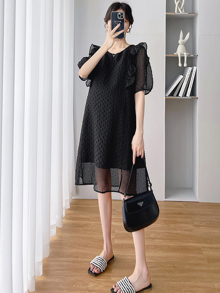 Novi model ženske haljine sa okruglim izrezom za trudnice