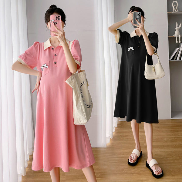 Rochie de maternitate cu guler casual pentru femei